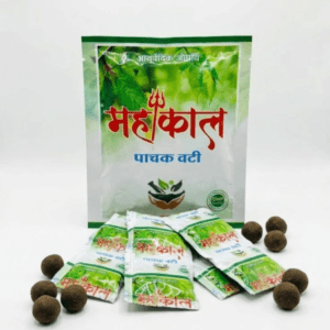Herbal Mahakal Pachak Vati for digestion and stomach health, natural remedy for indigestion and bloa.